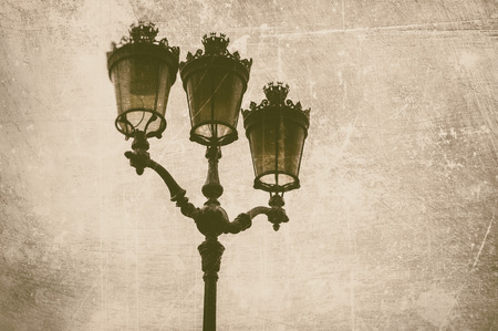 Ancient street lantern in retro style