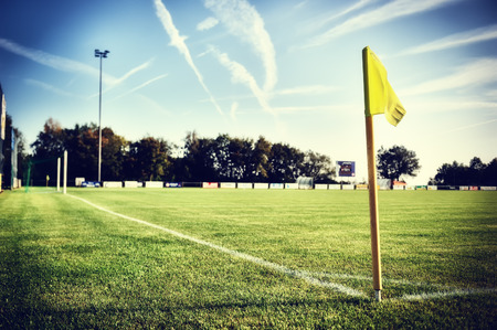 Soccer field at sunny summer day (football field)の写真素材