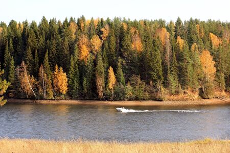 autumn riverの写真素材
