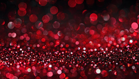 Red lights bokeh abstract background. Festive Christmas and New Year concept.の素材