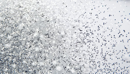 Silver glitter bokeh background. Christmas and New Year concept.の素材