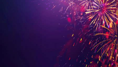 Colorful fireworks background for celebration happy new year and merry christmasの素材