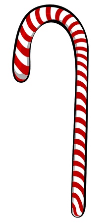 A candy cane with flowing stripes のイラスト素材