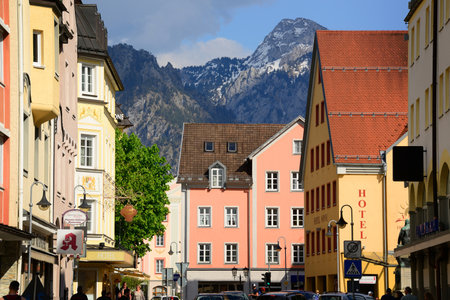 The beautiful colourful town of Fussen, in the Bavarian Alps, Germany