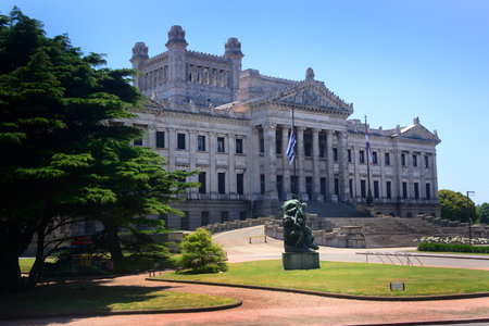 The majestic Palacio Legislativo, in Montevideo, Uruguayのeditorial素材