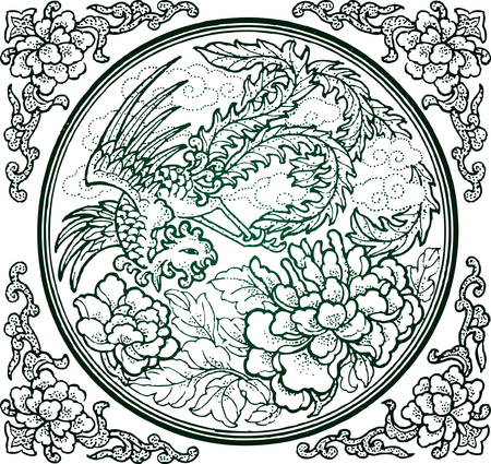 classic bird designのイラスト素材