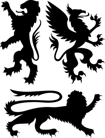 Heraldic griffin designのイラスト素材