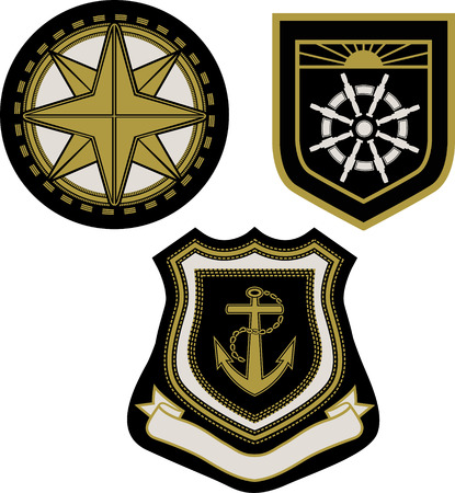 Vector illustration of classic sail badgeのイラスト素材