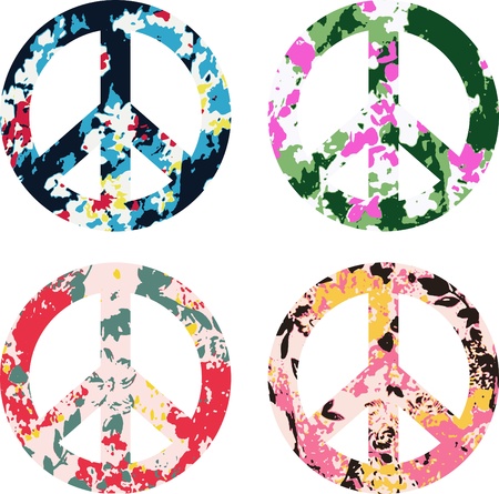 flower peace symbol signのイラスト素材