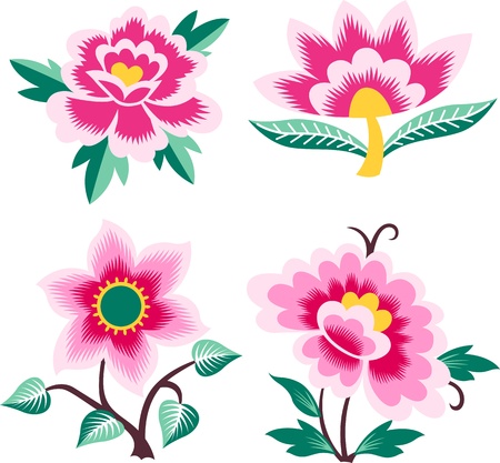 creative stylish flower setのイラスト素材