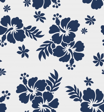 seamless hibiscus flower patternのイラスト素材