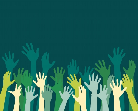 rising diversity hands のイラスト素材