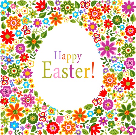 flower pattern easter card cover のイラスト素材