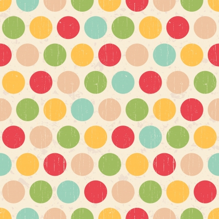 Seamless grunge circles polka dots background textureのイラスト素材