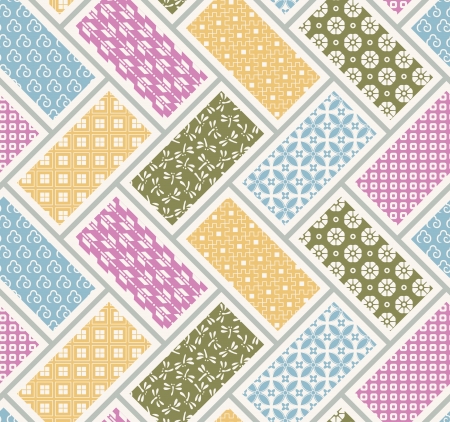seamless japanese traditional quilting patternのイラスト素材