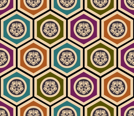 seamless japanese floral geometric patternのイラスト素材