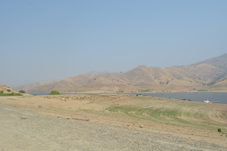 landscape of lake and mountains in California as nice natural backgroundの写真素材