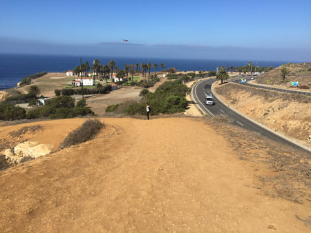 Tourist on the roadの写真素材