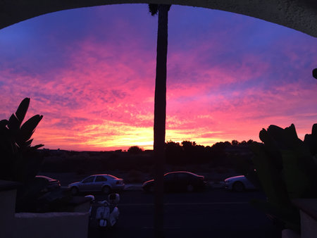 Sunset in the city of Rancho Palos Verdes, CAの写真素材