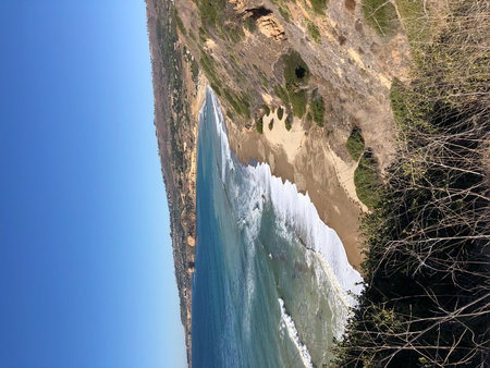 Aerial view of the beach on the Pacific Ocean, Rancho Palos Verdes, CAの写真素材