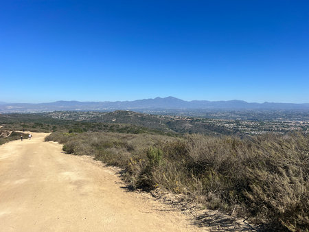 View of Los Angeles from the top of the world Californiaの写真素材