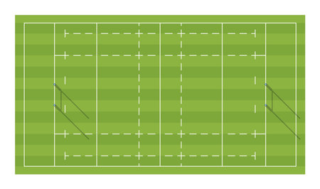Rugby field with goals. Top viewのイラスト素材