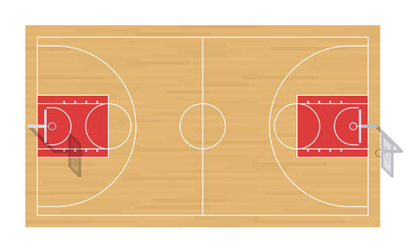 Basketball court with baskets. Top viewのイラスト素材