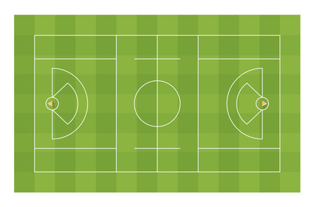 Lacrosse field with goals. Top viewのイラスト素材