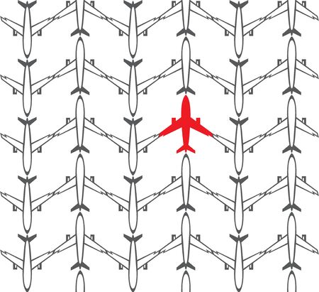Seamless pattern doodle airplanes - vector illustration backgroundのイラスト素材