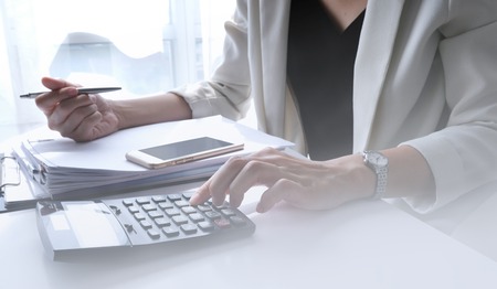 young asian woman work in office. hipster working start up project business. accountant.