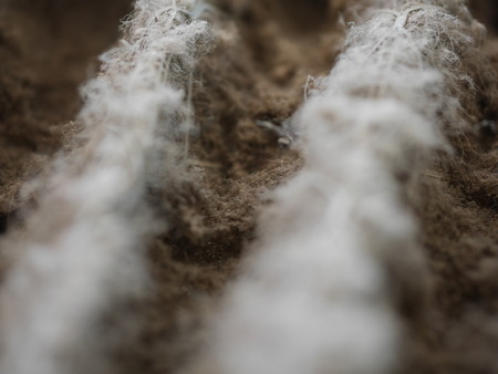 home air filter close up macro zoom show the dirt and particle cause bacteria inflection and sickness.の写真素材