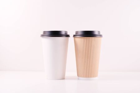 biodegradable box package to go food snack coffee container for take away eco friendly.の写真素材