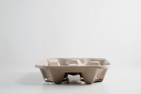 biodegradable box package to go food snack coffee container for take away eco friendly.の写真素材