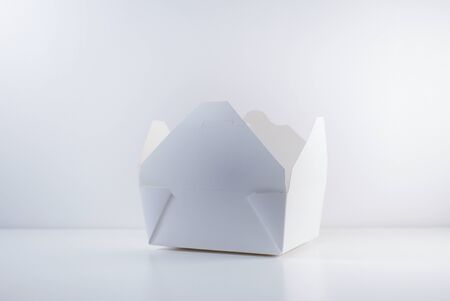 biodegradable box package to go food snack coffee container for take away eco friendly.の写真素材