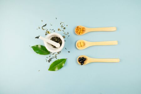 natural herb medicine. apothecary and homeopathy healthcare and wellness product.の写真素材