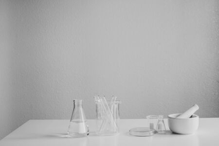 laboratory equipment for pharmaceutical and science chemistry.の写真素材