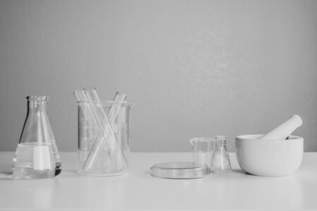 laboratory equipment for pharmaceutical and science chemistry.の写真素材