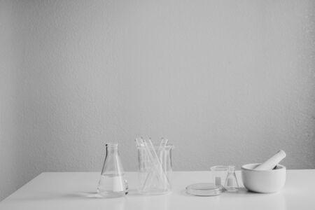 science laboratory background . clean and white.の写真素材