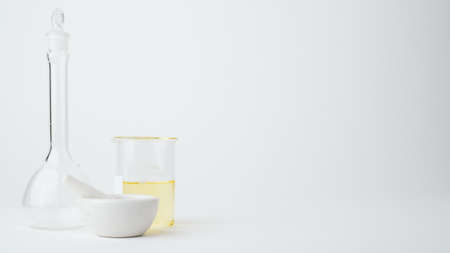 medicine and laboratory glassware for pharmacy and scientific content .の写真素材