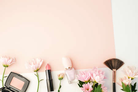 cosmetic beauty product with natural ingredient and flower.の写真素材