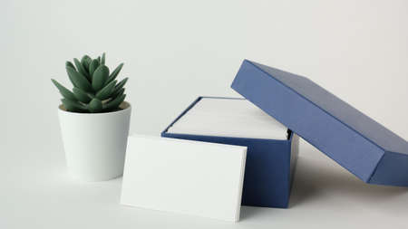 white business card mock up for marketing,branding and printing.の写真素材