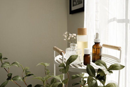 The natural skincare or cosmetic routine for beauty treatment. self-love and home spa concept.の写真素材
