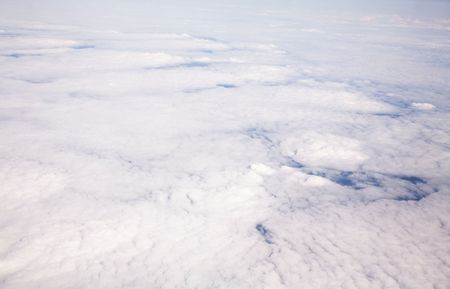 Aerial view of cloud formation taken from high altitudeの写真素材