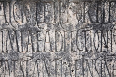 Detail of Roman engraved writing on stoneの写真素材