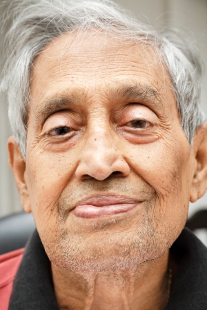 Portrait of an elderly Indian man unshavenの写真素材