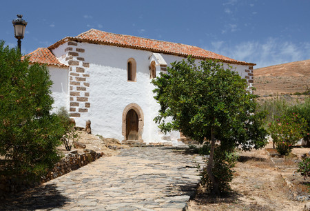 FUERTEVENTURA, SPAIN - CIRCA 2013: Former Franciscan monastery Convento de San Buenaventura in Betancuria, Fuerteventuraのeditorial素材