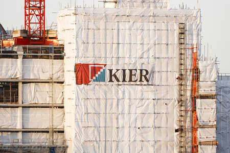 London, UK - January 06, 2012. Building under construction by Kier Group. Kier Group Plc is a construction and property company headquartered in the United Kingdomのeditorial素材