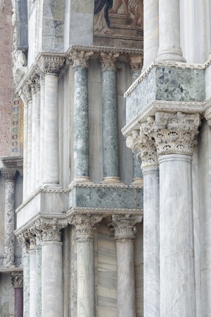 Columns outside St Mark's Basilica in Venice, Italyのeditorial素材