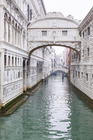 VENICE, ITALY - December 23, 2012. Bridge of Sighs, an enclosed bridge over Rio di Palazzo. The bridge was built of white limestone in 1600.のeditorial素材