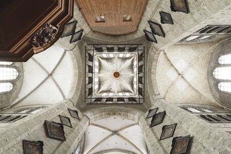 GHENT, BELGIUM - December 18, 2010. Gothic interior of St Nicholas Church (Sint Niklaaskerk) in Ghent, Belgiumのeditorial素材